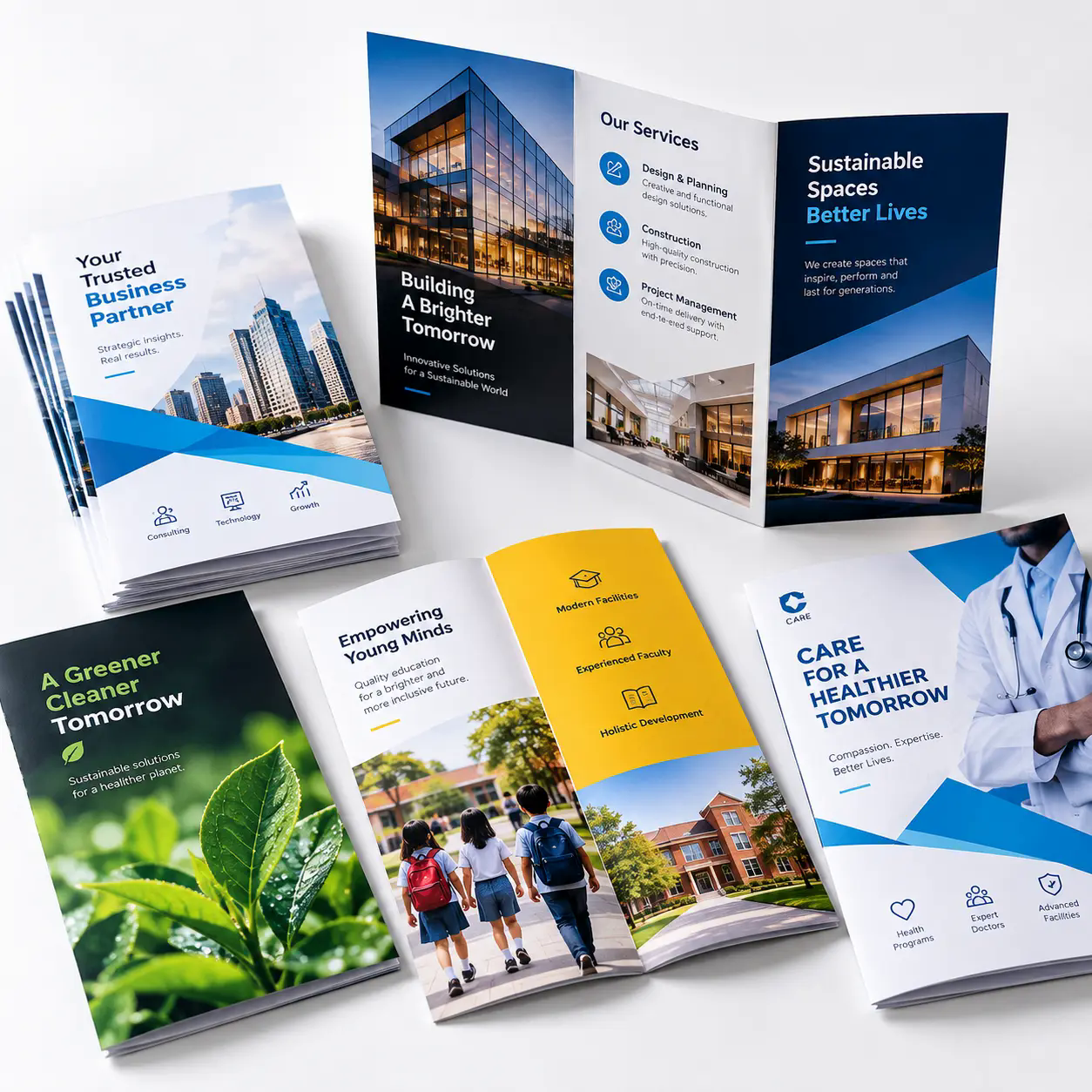 Brochure printing samples produced by Swastik Art Printers, Kota