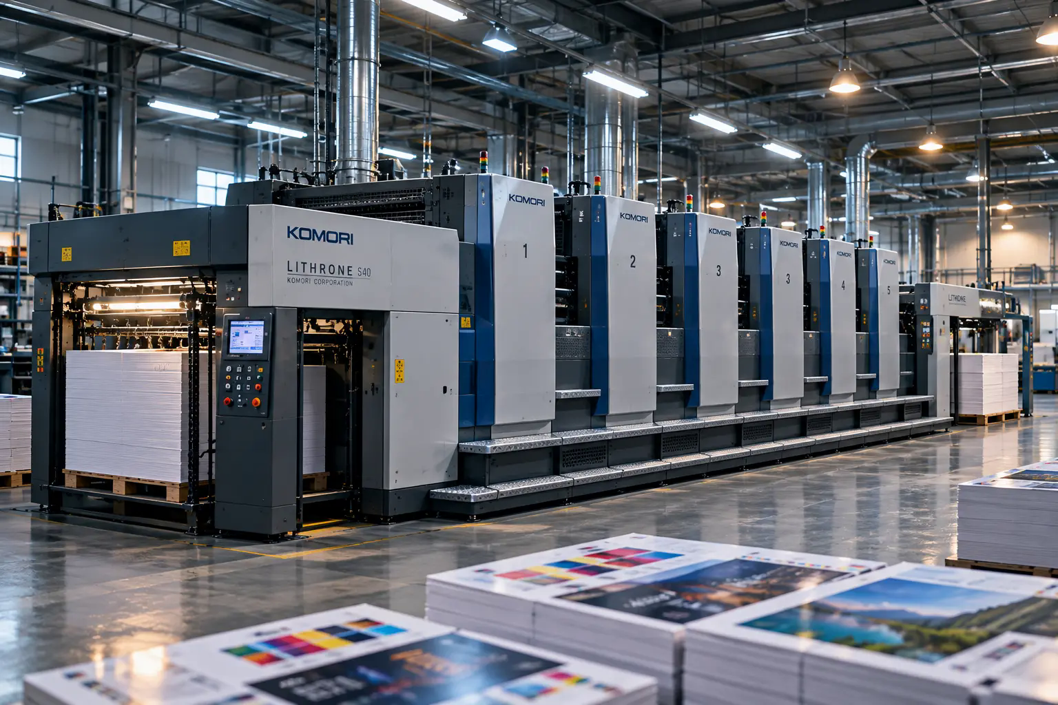 Komori Lithrone five colour offset press at Swastik Art Printers